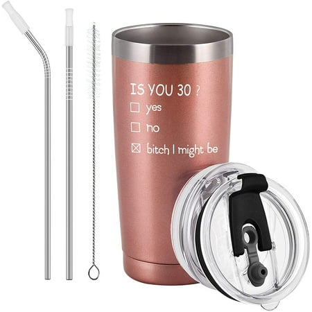 

Blahhey 30 oz 30th Birthday Gifts for Women-Is You 30 Insulated Stainless Steel Tumblers with Lids Straws Funny 30th Birthday Christmas Gifts for Women Wife Mom Coworkers Sister Rose Gold