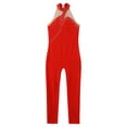 thumbnail image 3 of Kaerm Combinaison Sans Manches en Maille pour Filles, Gymnastique, Danse, Longueur Complète, Rouge 8, 3 of 6