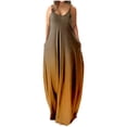 thumbnail image 2 of SMihono Robe Maxi Bohème d'Été pour Femmes Grande Taille Mode pour Femmes à Bretelles Taille Mi-Haute Col en V Sans Manches à Rayures Imprimées Ajustée Robe Longue de Plage Robe Évasée de Plage, 2 of 5