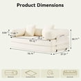 thumbnail image 7 of LazySunsets Sofa Bed Convertible Boneless Couch Corduroy Modular Couch Bed with Fixed-Shape Frame & Removable Armrests for Living Room, Bedroom White, 7 of 7