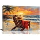 thumbnail image 1 of Lienzo canvas decorativo mujer mexicana con sombrero charro tocando guitarra en desierto al atardecer, arte folclórico con cactus y montañas para sala y restaurante., 1 of 5