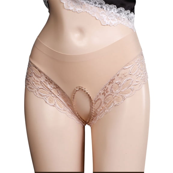 Blmnix Breathable Underwear Underwear for Women High Waisted Crotchless Panties Panties Lace Womens Underwear Cotton