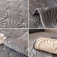 thumbnail image 4 of XmhyTop Super Soft Velvet Quilted Sofa Couch Covers Non-Slip Sectional Couch Cover Leaf Pattern Plush Sofa Slipcover Furniture Protector for Pets Kids Children Dog Cat (Grey B,36"x70"), 4 of 5