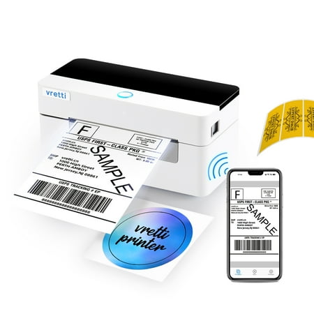 VRETTI WiFi Wireless Shipping Label Printer , Wireless thermal 4x6 barcode printer for Shipping Packages and Small Business, Compatible with Etsy, Shopify, USPS, Shipstation
