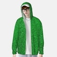 thumbnail image 2 of Daiia Green Sparkling Shiny UPF 50+ Sun Protection Hoodie Jacket Lightweight Long Sleeve Sun Shirt for Women Men with Pocket Hiking Outdoor-Medium, 2 of 7
