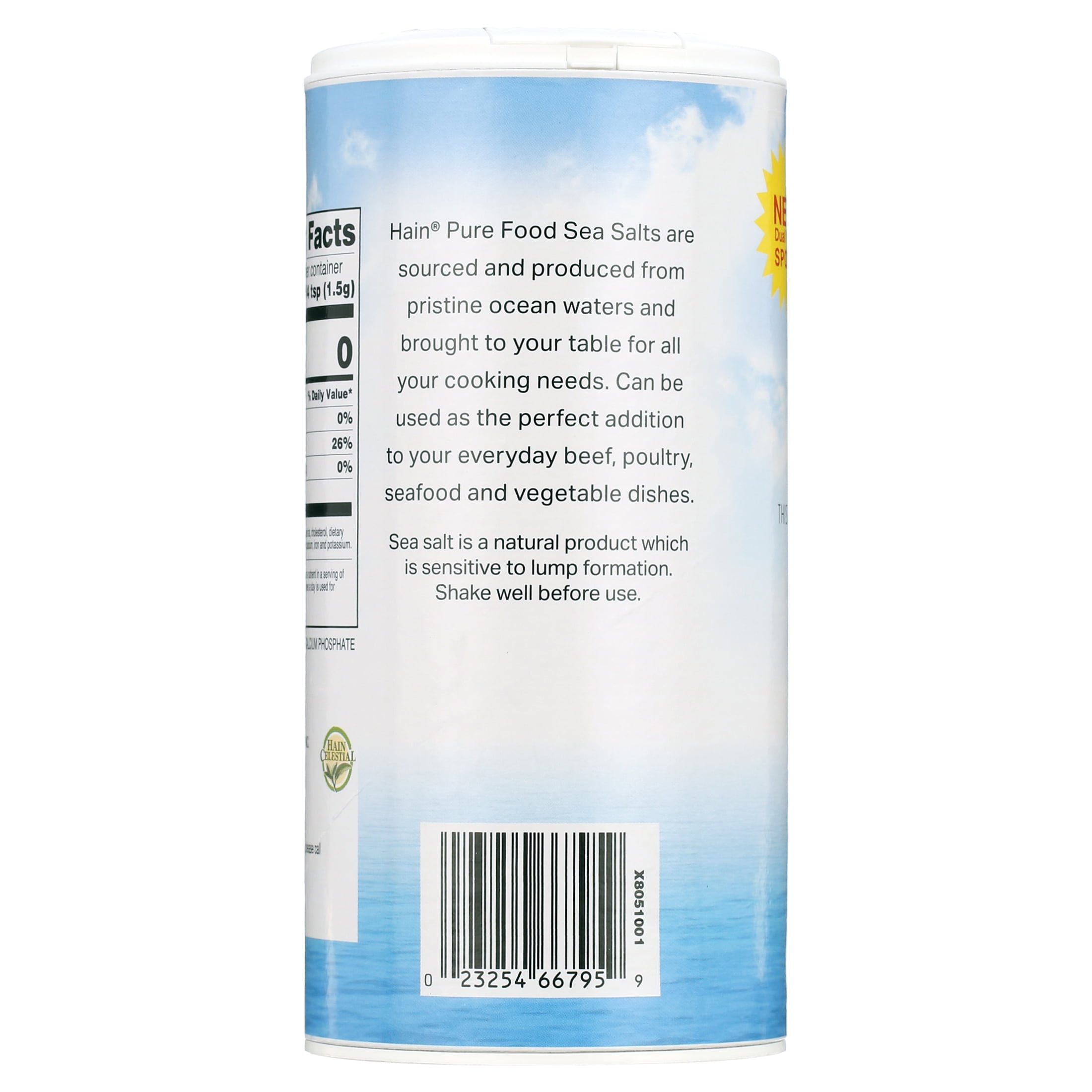 Hain Pure Foods Sea Salt, 21 oz