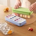 thumbnail image 2 of Molde para cubitos de hielo con inyección de agua, caja de hielo casera, caja de almacenamiento de hielo de gran capacidad para uso alimentario, bandeja de hielo con tapa, color blanco (21 ranuras), 2 of 4