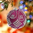 thumbnail image 5 of Single Glitter Christmas Ball Ornament, 8cm Shatterproof Foam Xmas Tree Decor with Rhinestones, Safe for Kids & Pets, Indoor & Outdoor Use C, 5 of 5