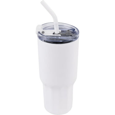 30oz Stainless Steel Tumbler with Lid and Straw Insulated Leakproof Reusable Double Wall Vacuum Travel Coffee Mug Tumbler Cup Water Bottle(White,1)