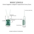thumbnail image 4 of Rosec Jewels Lab Created Green Sapphire Solitaire Pendant Necklace with Moissanite - 10X14 mm, 925 Sterling Silver, 4 of 7