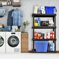 thumbnail image 2 of Oskar Plastic Storage Shelves 4-Tier 36"W x 18"D x 56"H Multipurpose Organizer Garage Shelf, Black, 2 of 8