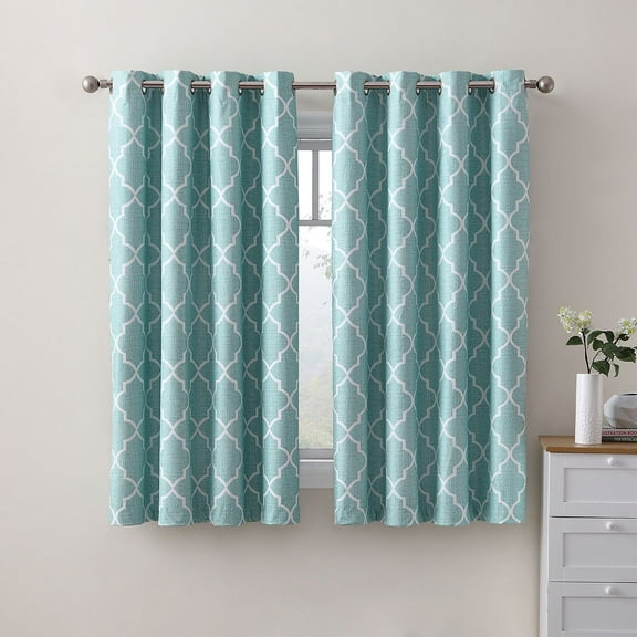 VCNY Home 2 Pack 100% Total Blackout Thermal Insulated Energy Saving Grommet Curtains - Aqua, 63 in. Long