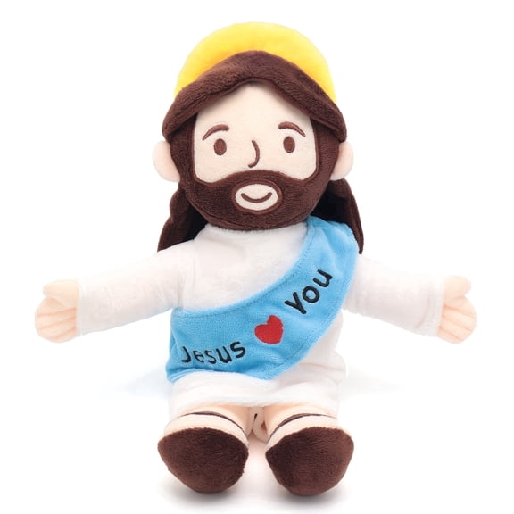 33cm/13in Hugging Jesus Plush Doll, Christian Religious Stuffed Toy, Soft Jesus Figure Plush For Kids, Faith Based Toy For Church, Baptism, Easter, Christmas Religious Gift-BLUE