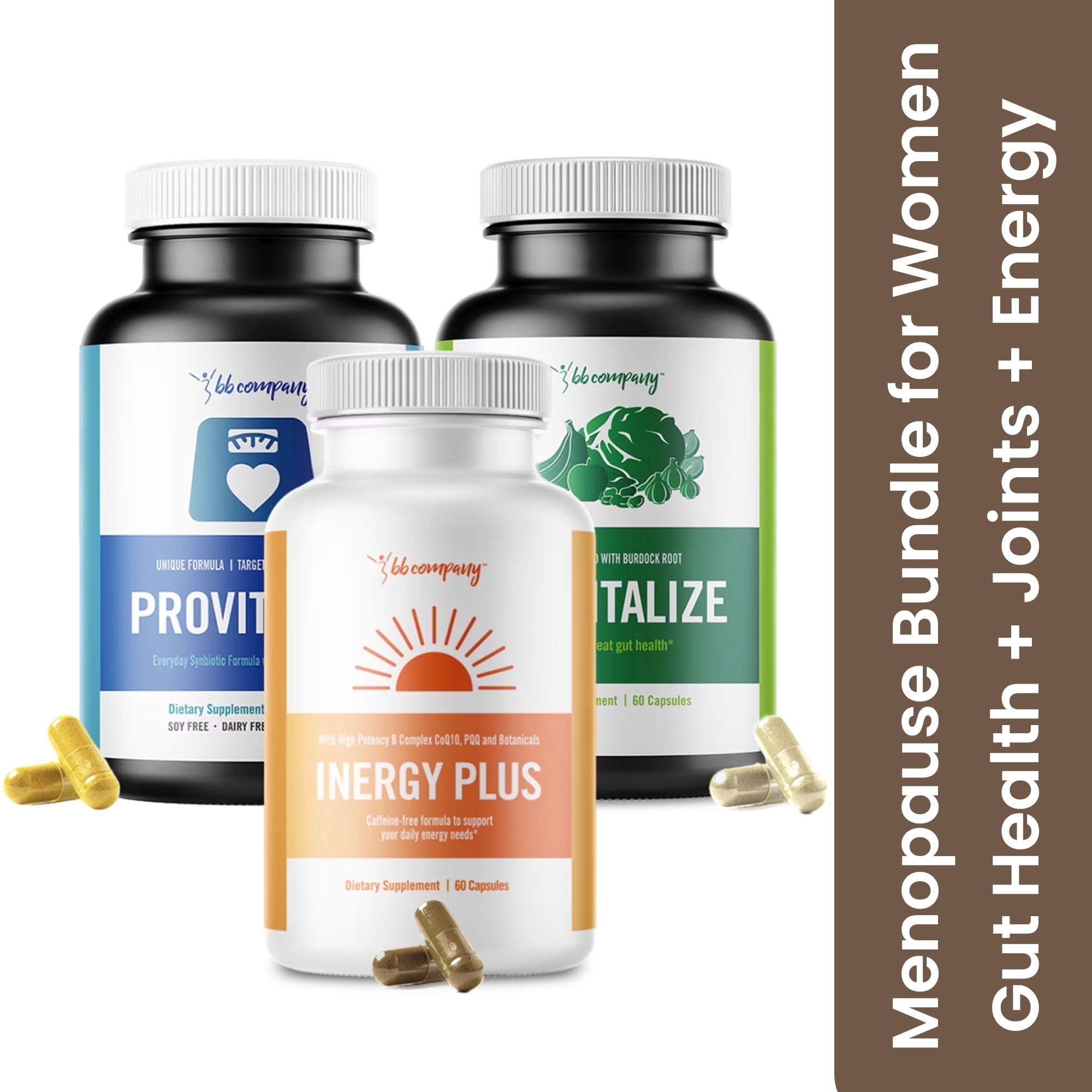 BB Company Menokit Bundle: Provitalize, Previtalize and inergyPLUS, Menopause Supplement Bundle for Women