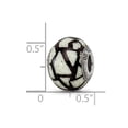 thumbnail image 2 of 925 Sterling Silver Polished Oxidized Reflections White Black With Glitter Overlay Glass Bead Charm 12.73x10.00mm Wide P, 2 of 2
