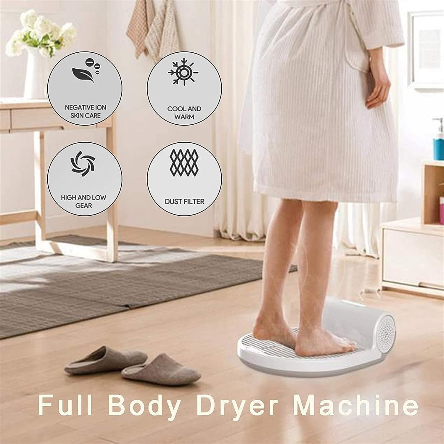 Body Dryer, 1350w Electric Body Hair Skin Dryer Machine with Gravity Sensor and Touch Switch, Cold and Warm Hair Dryer for Commercial Hotel,Waterproof (Color : Withweightscale) (Withoutweightscale)