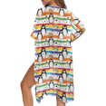 thumbnail image 5 of HELLHERO High Quality Fabrics Casual Fashion Long Swimwear Cover up for Beach Lightweight Kimono Penguin Rainbows, 5 of 6