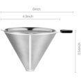 thumbnail image 4 of Coffee Filter for Chemex Stainless Steel Pour Over Metal Coffee Dripper Reusable Cone filter for Chemex, Carafes and Other Coffee Makers(2 Silver Pack), 4 of 5