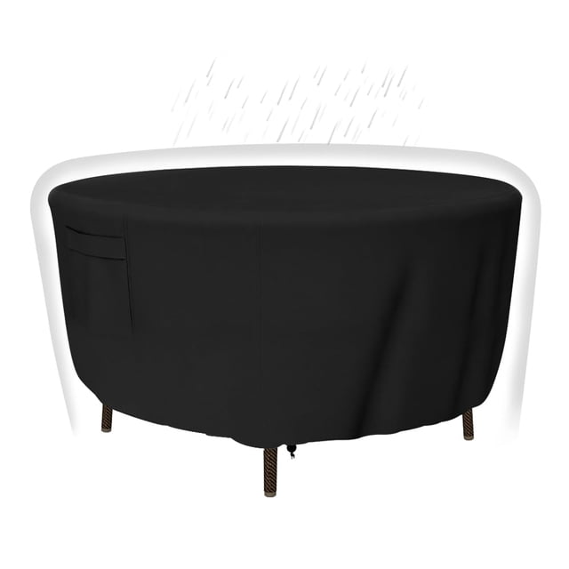 Funda de mesa de patio Tuyeho, resistente al agua, 160 x 71 cm, color negro