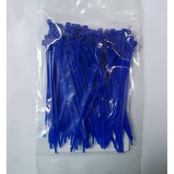4" Blue Nylon Cable Zip Ties 18 Lb. Usa Made, 100Pk