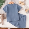 thumbnail image 6 of Kogui Baby Boy Outfits Dressy Baby Boys Clothes Set Toddler Infant Boys Shirt Tops and Shorts Summer Outfit 2Pcs 2T 3T (Blue,2-3 Years), 6 of 6