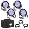 American DJ Mega Flat Pak Plus - 4x Mega Par Profile Plus LED Pars, 3x DMX Cable, & Bag