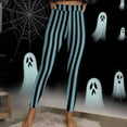 thumbnail image 4 of BiZtdJrK Gym Leggings for Women Vertical Striped Print High Waist Halloween Tights Lightweight Stretch Workout Yoga Pants Soft Lounge Legging Sky Blue M, 4 of 10