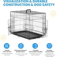 thumbnail image 2 of QUIOCOZY 24 Inch Extra Large Double-Door Dog Crate - Enhanced Foldable Metal Pet Kennel with Divider & Removable Tray, 2 of 6