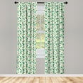 thumbnail image 4 of Ambesonne Southwestern Window Curtains, Fun Desert Cactus, Each 28" W x 63" L, Jade Green Orange and Pink, 4 of 4