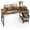 Brown, variant on 47 Inch Computer Desk with Drawers, Home Office Gaming Desk with X-Shaped Reinforcement, Sturdy Steel Frame Study Table with Side Hook, 200 lbs Capacity