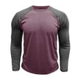 thumbnail image 6 of Iugvhana Men's Color Blocking Round Neck Shirt Outdoor Workout Sports Fitness Base Layer T-Shirt Tops Long Sleeve Casual Tees Red L, 6 of 6