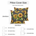 thumbnail image 3 of Waterproof Throw Pillow Covers Set of 2, 16x16 Inch Sunflower Black Retro Decorative Pillowcases Outdoor Pillow Slip Cushion Covers Set for Couch Tent Spring Summer Flowers Botanical, 3 of 7