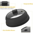thumbnail image 4 of Microwave Splatter Cover Glass Cover Splatter Guard Lid with Collapsible Silicone for Food Cover Plate Cover 10.5 inch, Black, 4 of 8