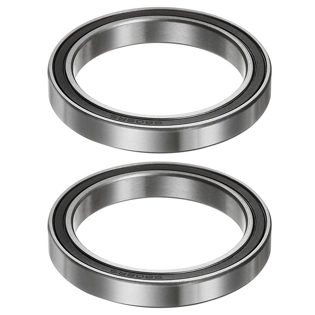 Unique Bargains 6808-2RS Roulements à Billes 40mmx52mmx7mm Acier Chromé ABEC5 Double Étanchéité Lot de 2