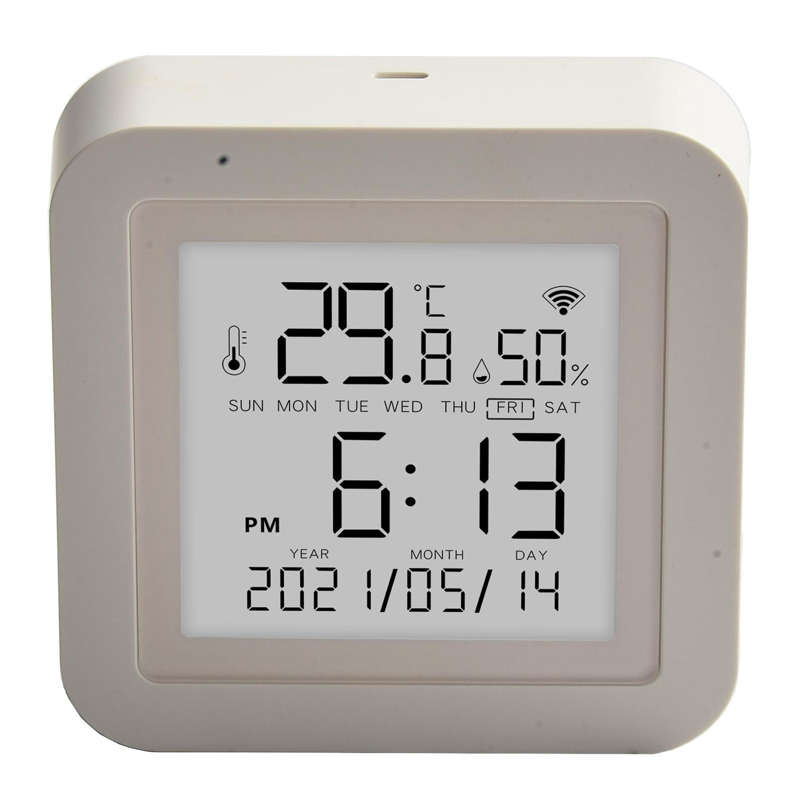 For Tuya Smart WiFi Thermometer Hygrometer Indoor Room Digital TemperatureSensor APP Remote Alarm Work With Alexa- Google- Home