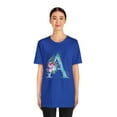 thumbnail image 3 of Letter A Watercolor Flowers Unisex Jersey Short Sleeve Tee, 3 of 12