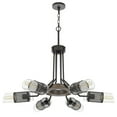 thumbnail image 3 of 60W X 6 Savona Pine Wood Metal Chandelier With Double Layer Glass Metal Mesh Shade. (Edison Bulbs Not Included), Wood -, 3 of 3