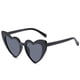 thumbnail image 1 of Gafas de sol con forma de corazón, lentes grises, protección UV, lindas gafas de sol con forma de amor para mujer, marco negro para fiesta, 1 of 12