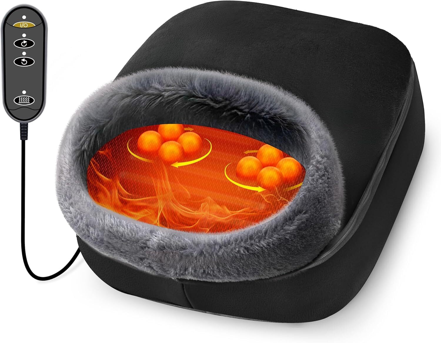 CooCoCo Heated Foot Massager, Kneading Foot Warmer, Shiatsu Foot Heater for Plantar Fasciitis & Neuropathy, Feet Massage Machine for Pain Relief, Gifts for Women Mom Dad Men