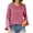 Pink, variant on HAiming Women's Trendy Flare Long Sleeve Tops Solid Color Round Neck Pullover Shirts Casual Loose Work Blouses