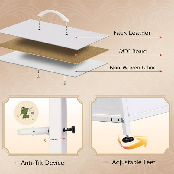 White TV Stand for 45, 50, 55 inch TV, Entertainment Center with LED Lights & Charging Station, TV Media Console Table with 8 Fabric Drawers and Open Shelves for Living Room, Hallway, Wood Top