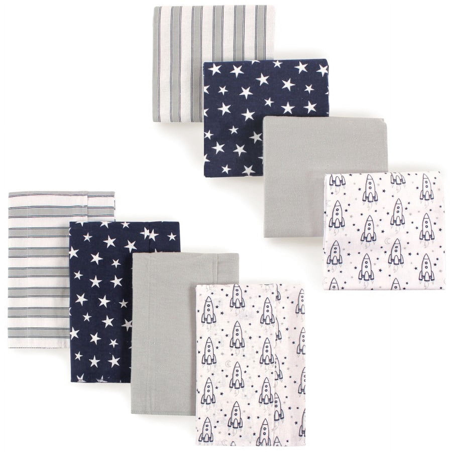 Hudson Baby Unisex Flannel Receiving Blankets Bundle - 100% Cotton, Soft & Colorful Transportation Print