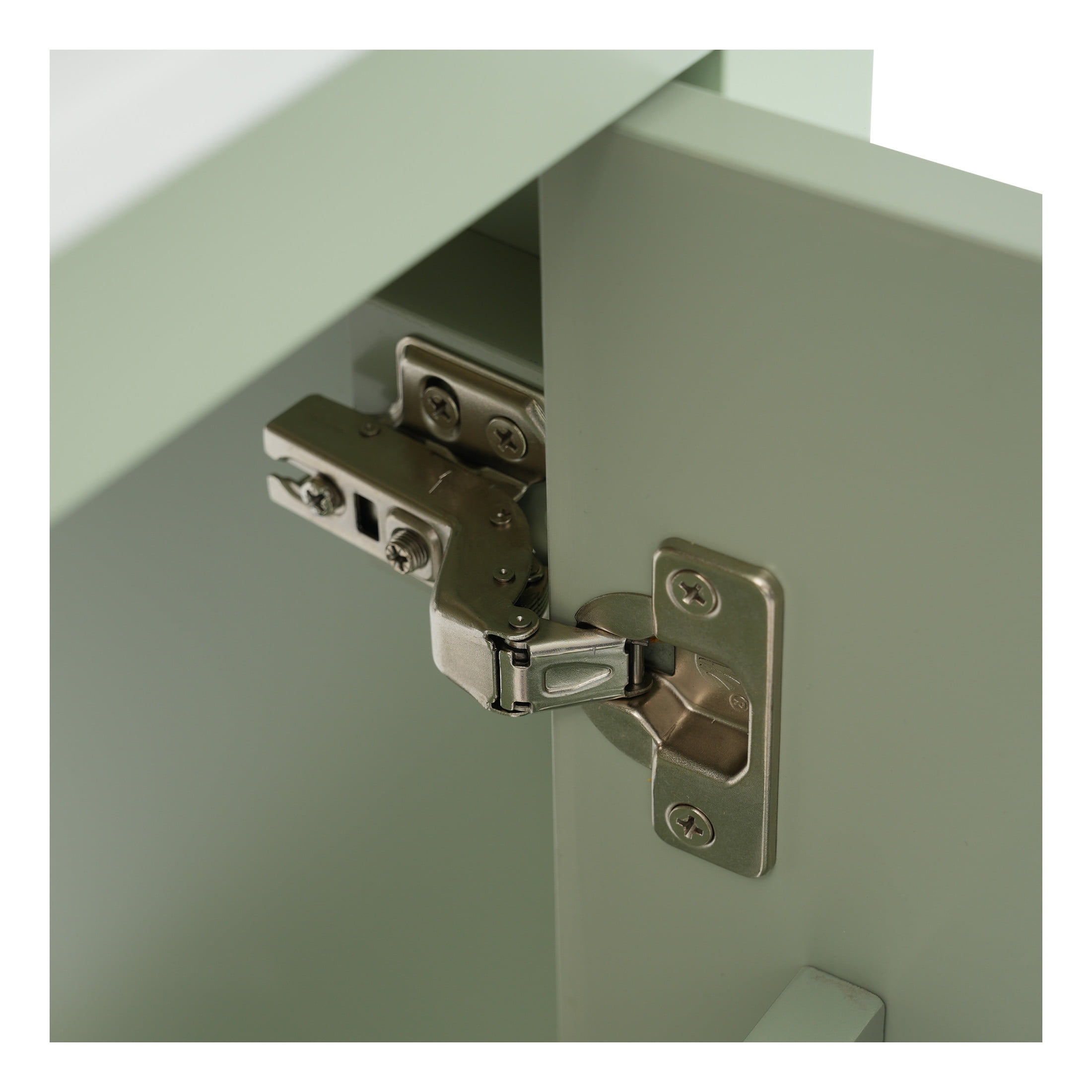 Jivora Modern Bathroom Vanity with Ceramic Sink, Storage, Shelves, Wood, Green