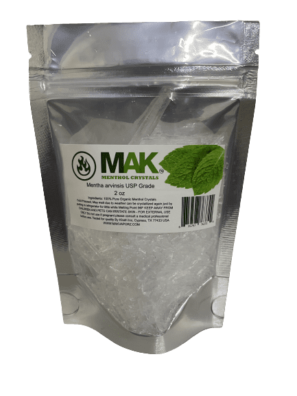 Menthol Crystals 100% PURE ORGANIC USP Food Grade Natural Resealable Bag 2oz