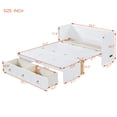 thumbnail image 3 of Full Size Murphy Bed Cabinet, Wood Mobile Murphy Chest Bed Frame with USB Ports and Storage Drawers, Moveable Wardrobe Bed for Living Room,Bedroom, Sapce-Saving & Easy Open and Close, White, 3 of 9