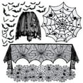 thumbnail image 1 of 68”X53” Halloween Lace Decoration Tablecloth Table Runner Black Spider Cloth, 1 of 8