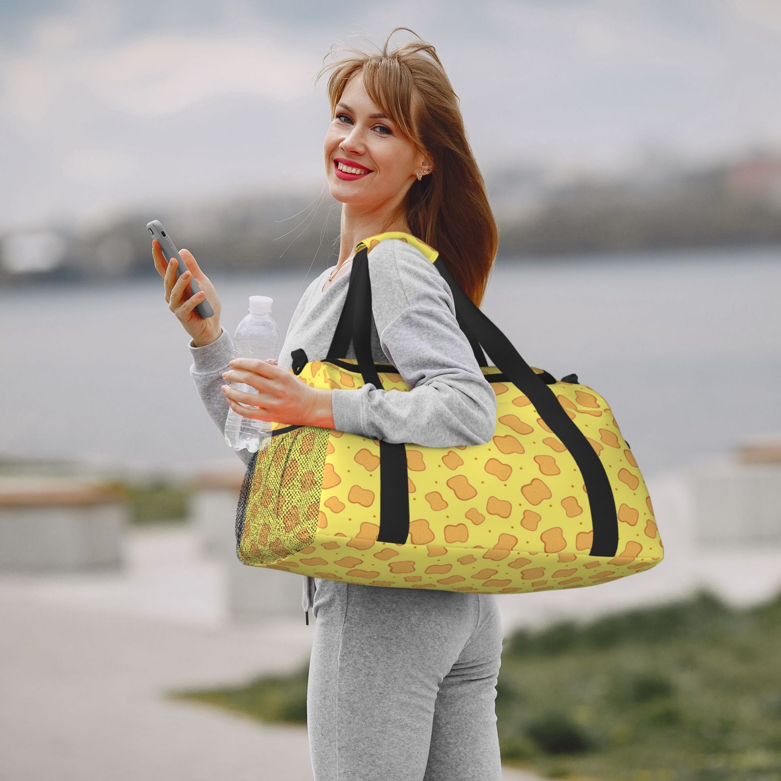 Fuzoiu Toast Print Travel Duffle Bag,Carry On Tote Bags,Duffel Bag,Sport Gym Bag, Hospital Bag for Labor and Delivery, Overnight Bag,Luggage Bag