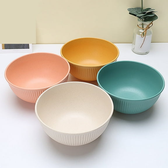 Wheat Straw Cereal Bowls Set of 4 | Microwave & Dishwasher Safe | Bowls for Soup Rice Snacks Fruit | Lightweight & Durable