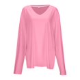 thumbnail image 5 of Women Blouses Thick Womens Shirt Womens round Neck Tops Fall Shirts Trendy Long Sleeved Athletic Shirts Women Long Sleeve Camisole for Compression Sleeve Fitness Tee Plaid Jackets Pink M, 5 of 5