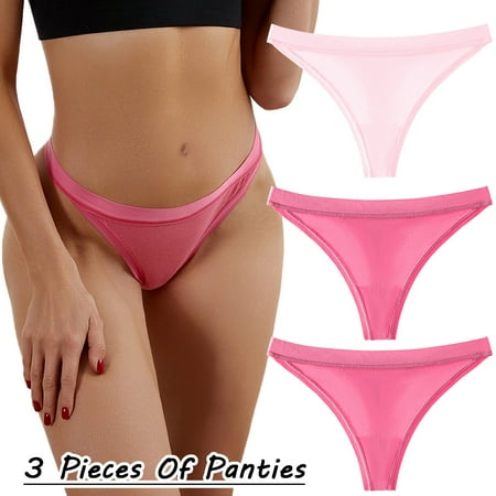 Alitao Underwear Women Pack Seamless Underwear Plus Size Underwear Underpants Patchwork Color Underwear Panties Bikini Solid Womens Briefs Knickers Cotton Underwear Womens Underwear Pink 2 L